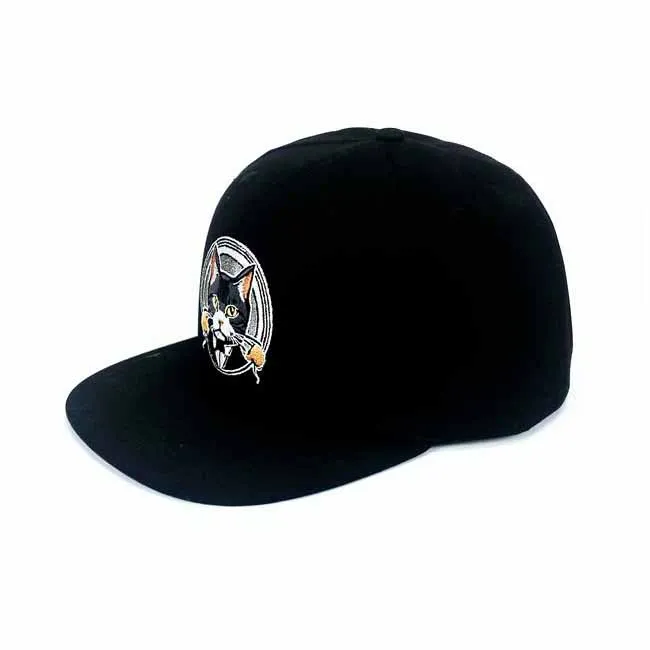 Black Flat Brim Baseball Cap